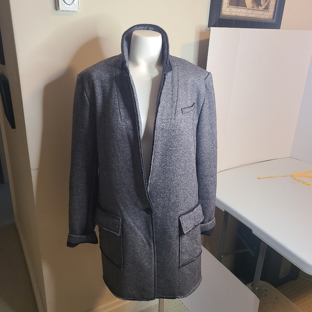 Banana Republic Coat/Blazer Grey Knit Size Med Womens